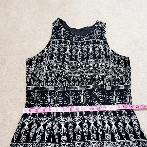 Vintage Embroidered Maxi Dress Sleeveless lined Boho J.B.S. Made In USA Size 12 - Picture 8 of 12